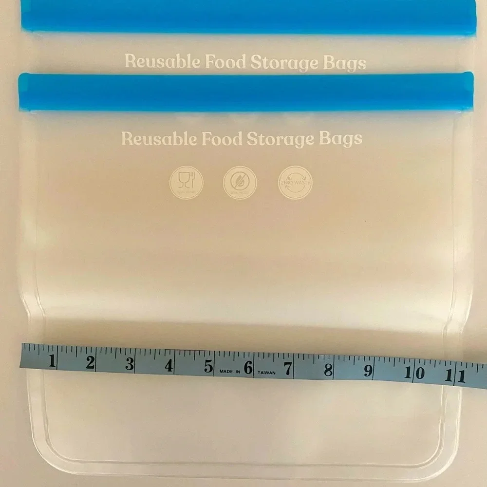 NEW Frosted with Accent Color 12 each Reusable Food Storage Bags